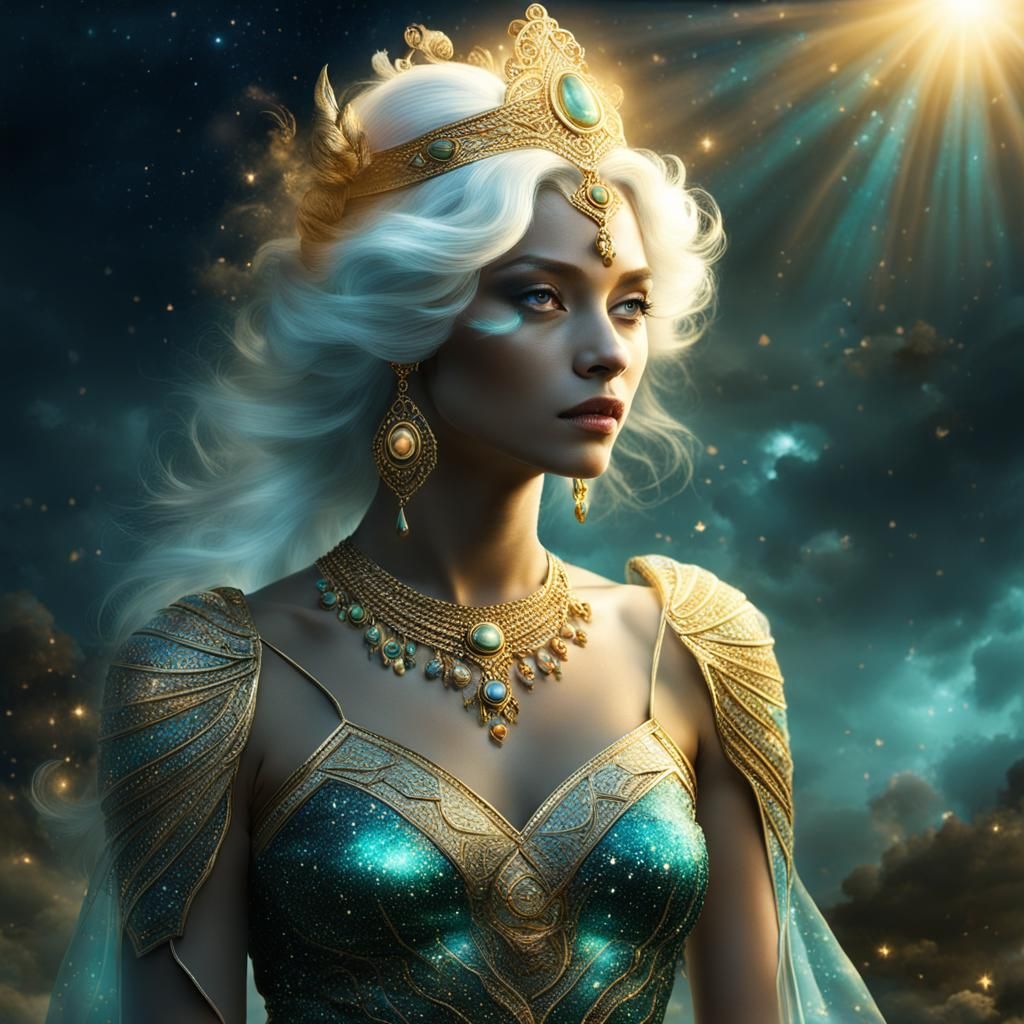 Ethereal Magic Woman Descending from Heaven