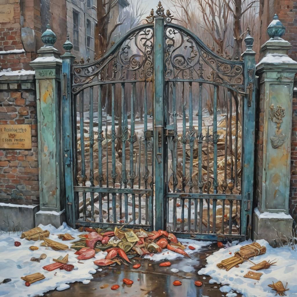 Wealth and Poverty: A Gouache-Style Depiction