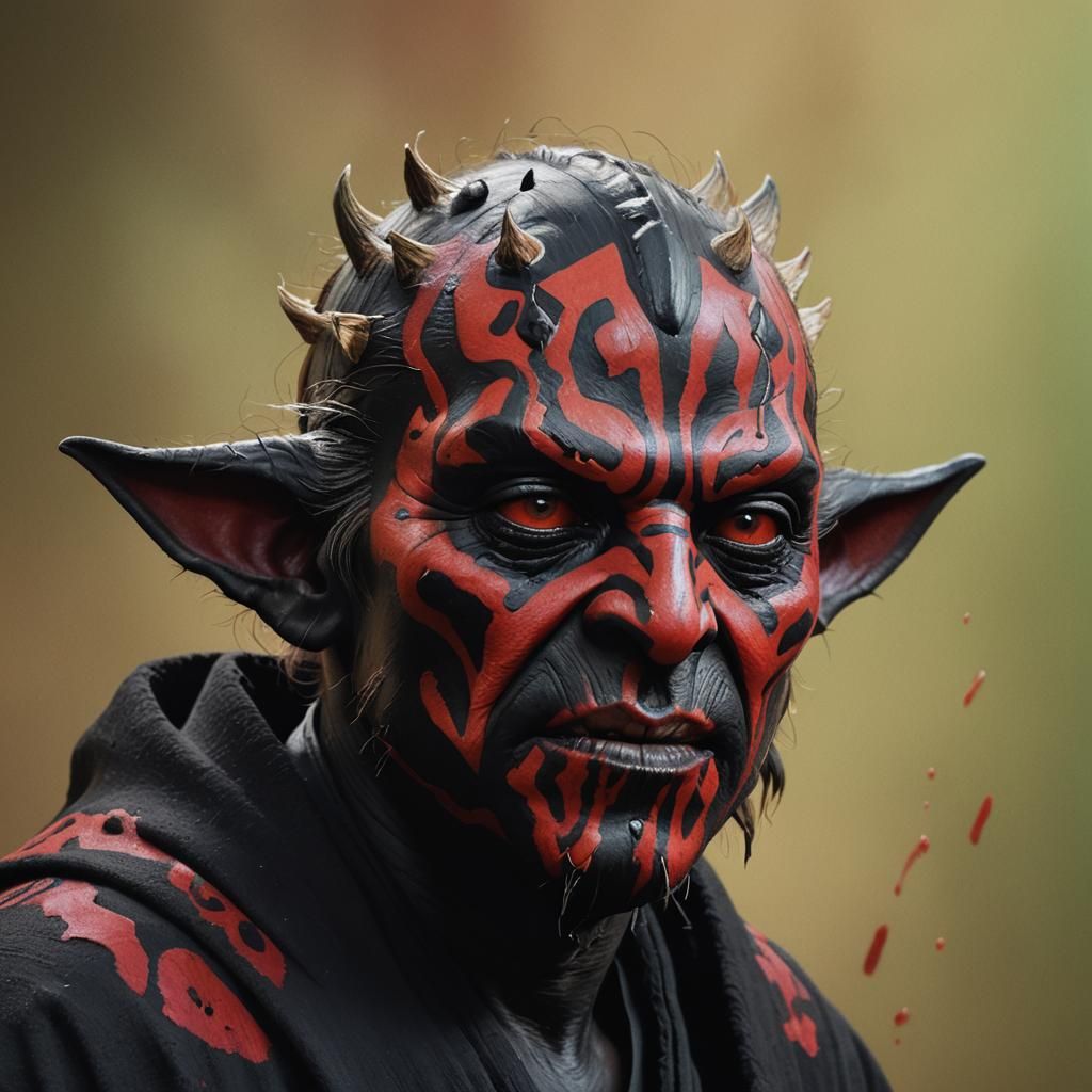 Darth Maul Yoda Hyperrealistic Concept Art