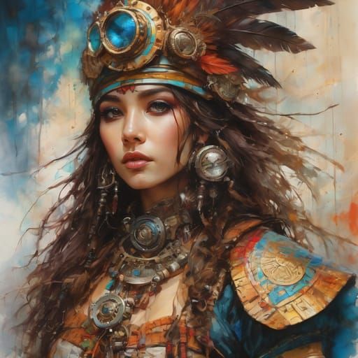 Aztec Warrior Digital Illustration