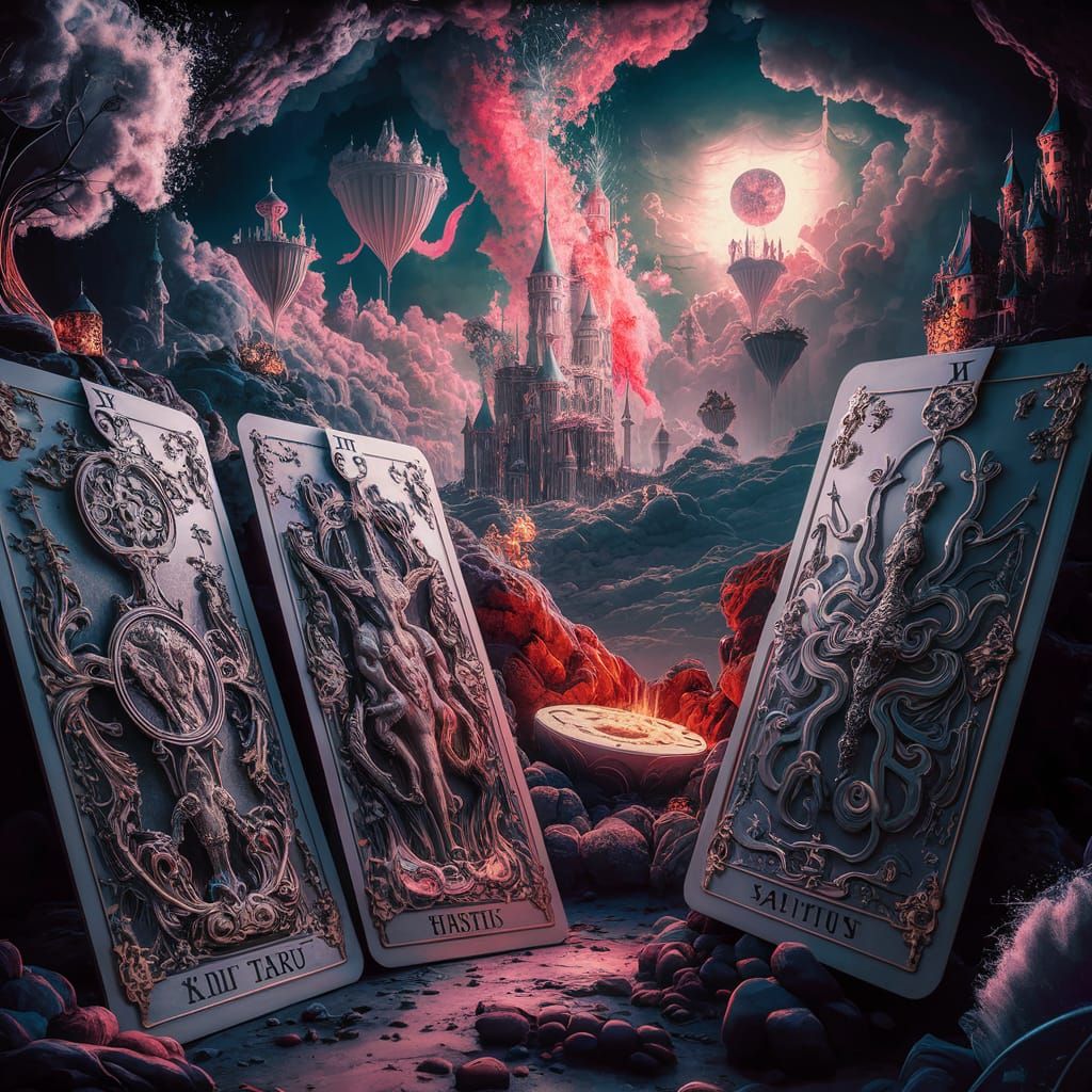 Heavenly Tarot Card Scene as Matte Painting