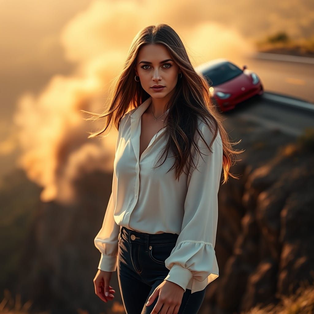 A Mysterious Woman Walks Toward Destiny