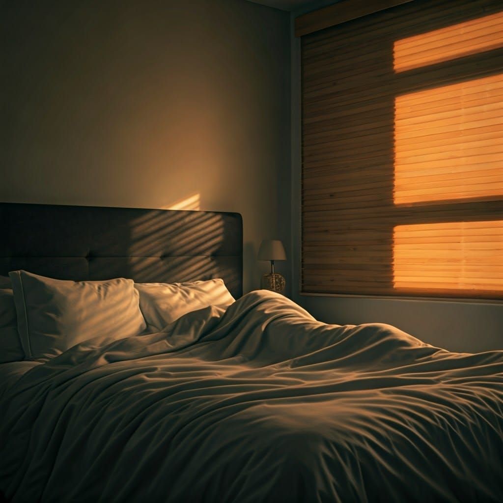 Cozy Bedroom Scene in Warm, Muted Tones