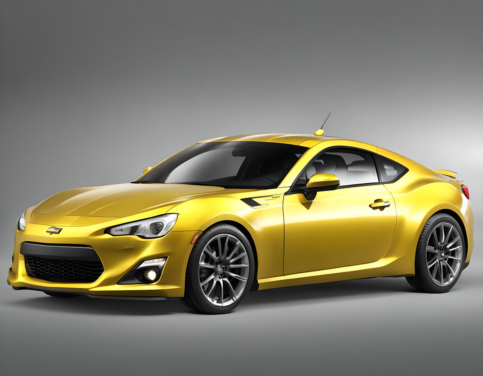 Yellow 2013 Chevrolet 86 FR-S 3D Render