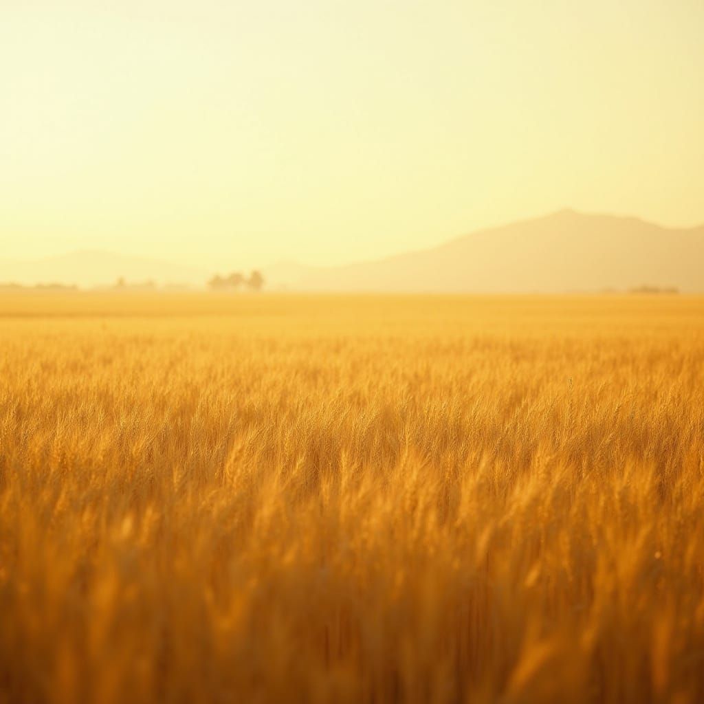 Endless Wheat Horizon in Warm Golden Light