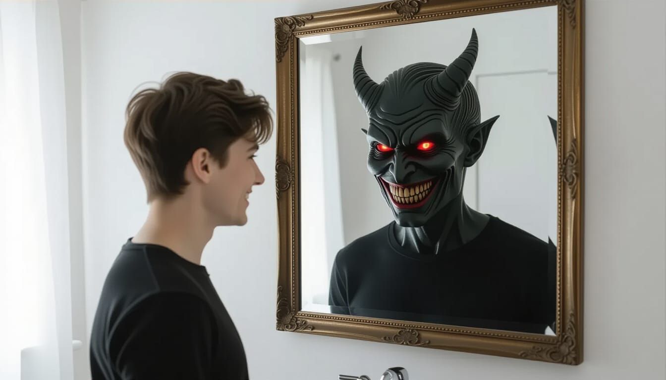 Reflection's Sinister Grin: A Double Take