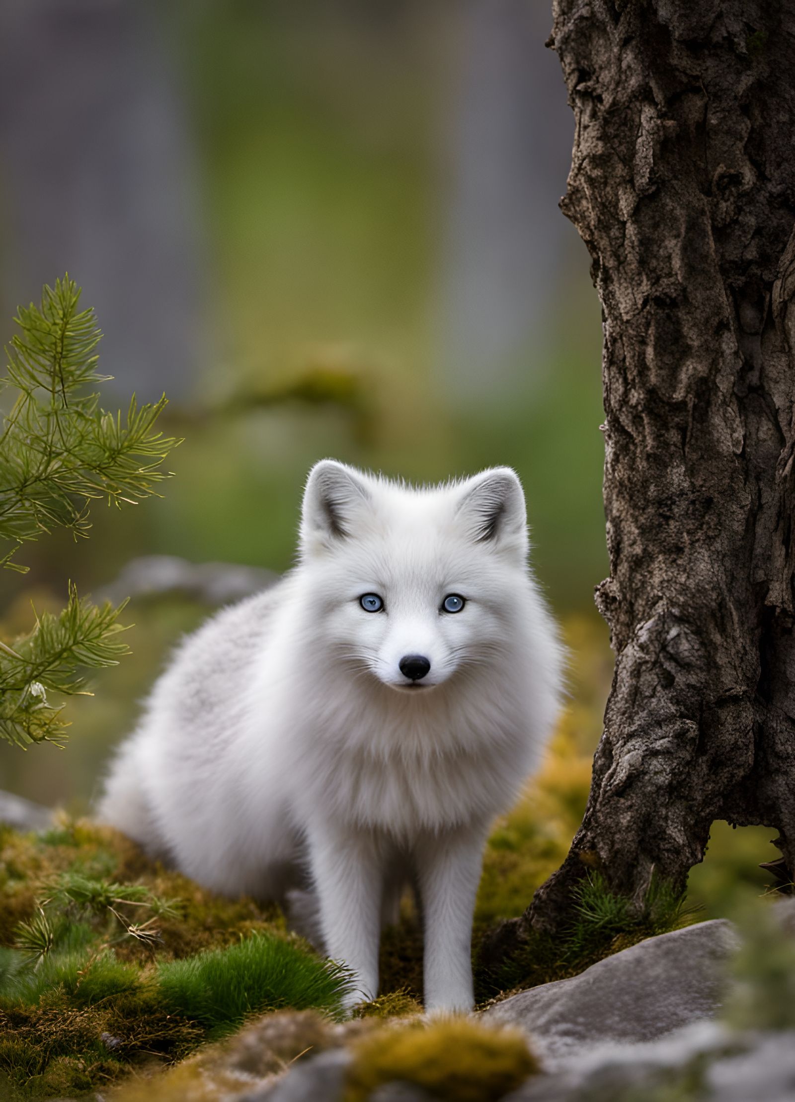 Beautiful Arctic Fox Portrait in Natural Light