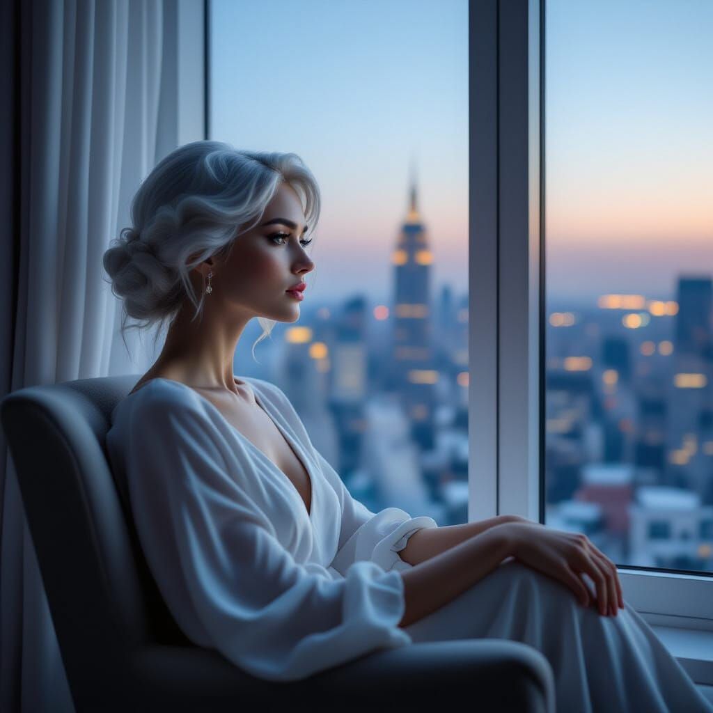 Lunar Beauty in Melancholy Dusk Light