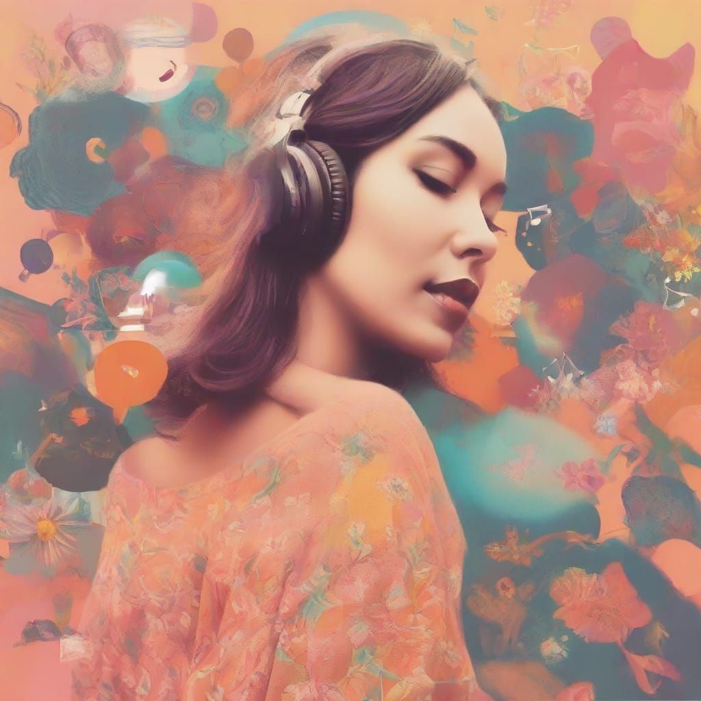 Retro Pop Art Vinyl Record Store Scene