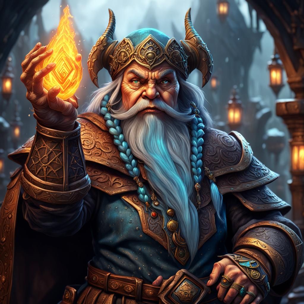 Detailed Female Dwarf Warlock Concept Art