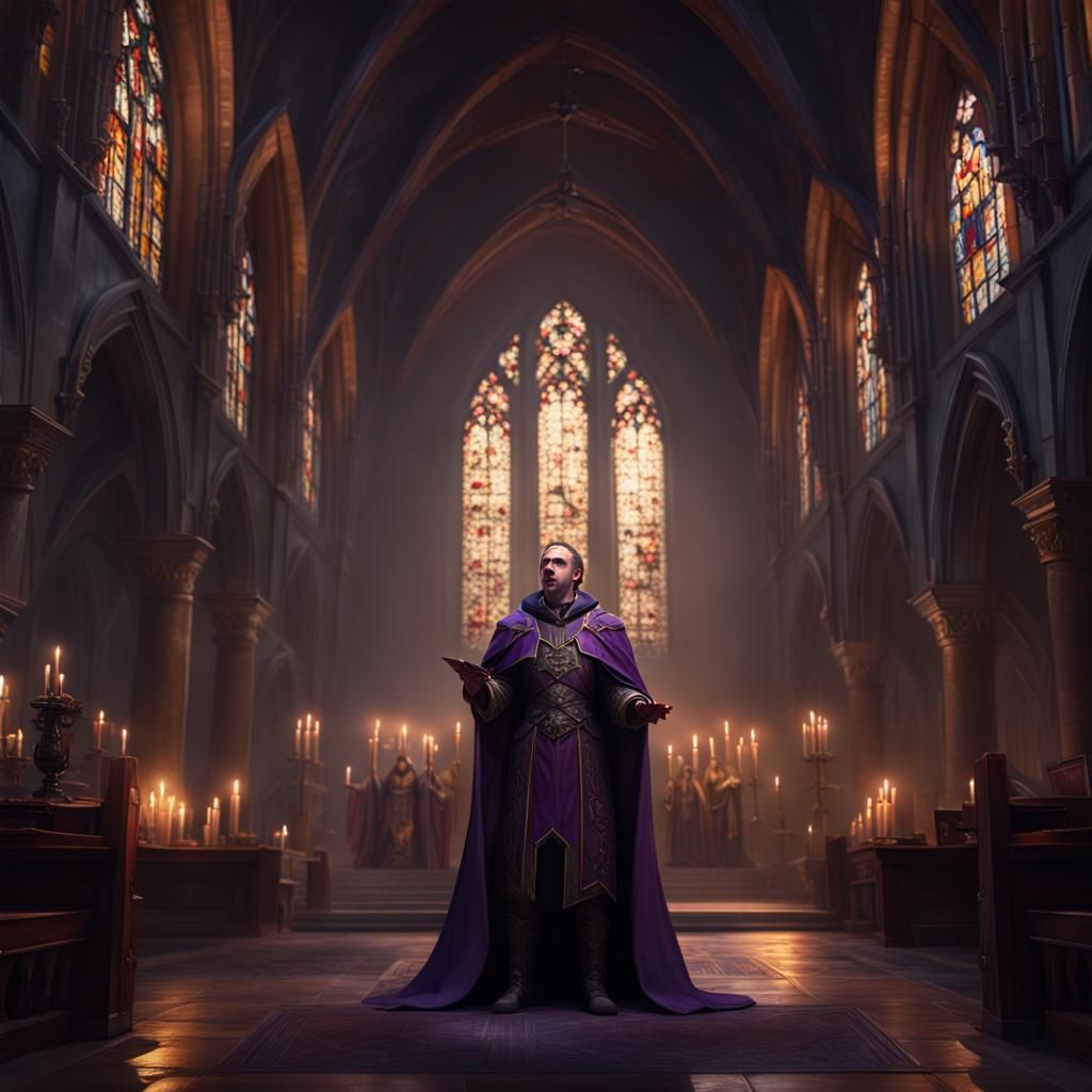 Vampire Priest Giving Sermon: Dark Fantasy Concept Art