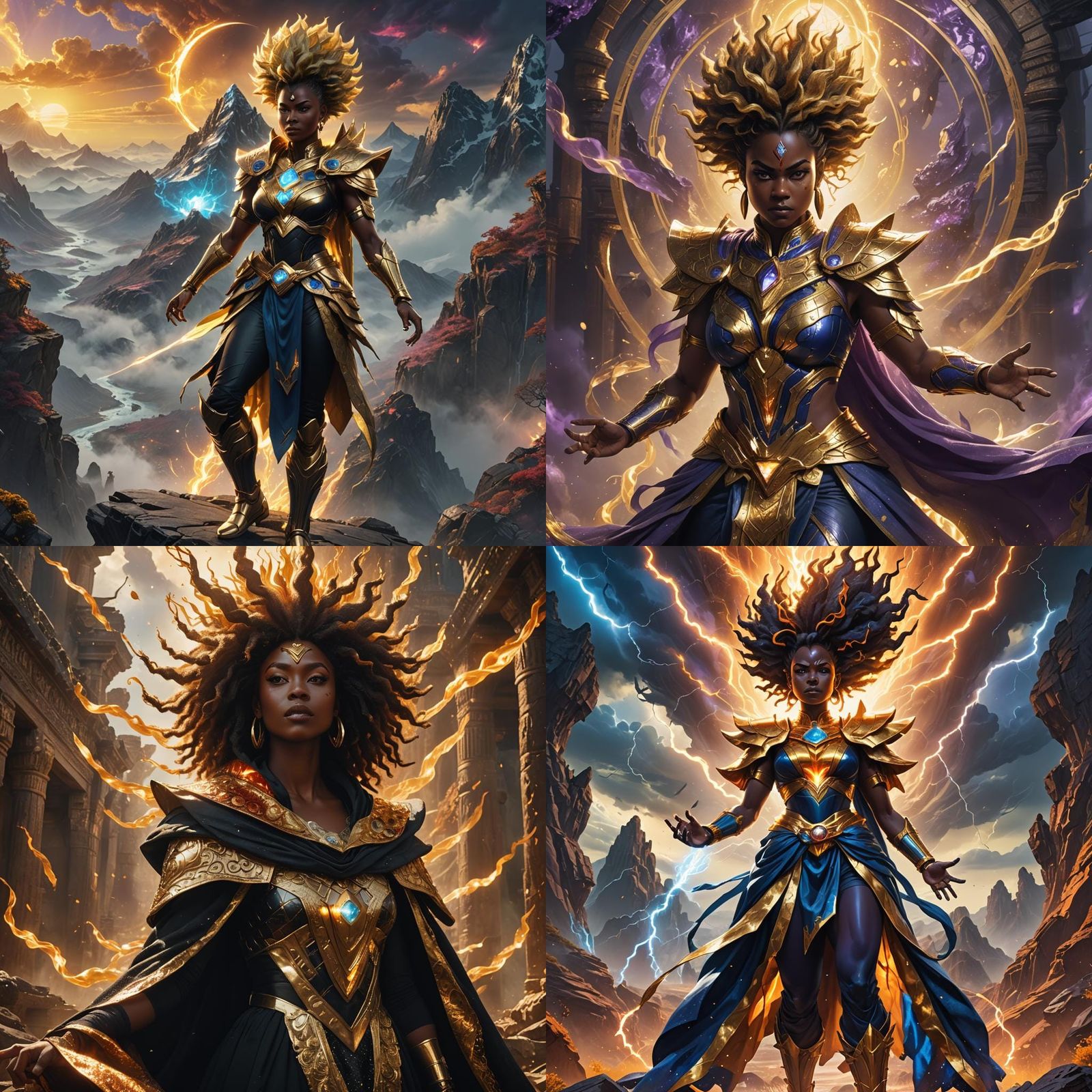 Black Woman Super Saiyan Queen in Detailed Digital Art