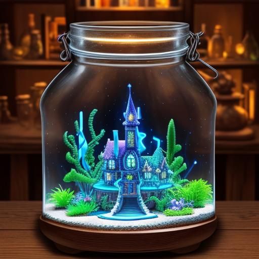 Magical Terrarium: Fantasy Village in Glass Jar