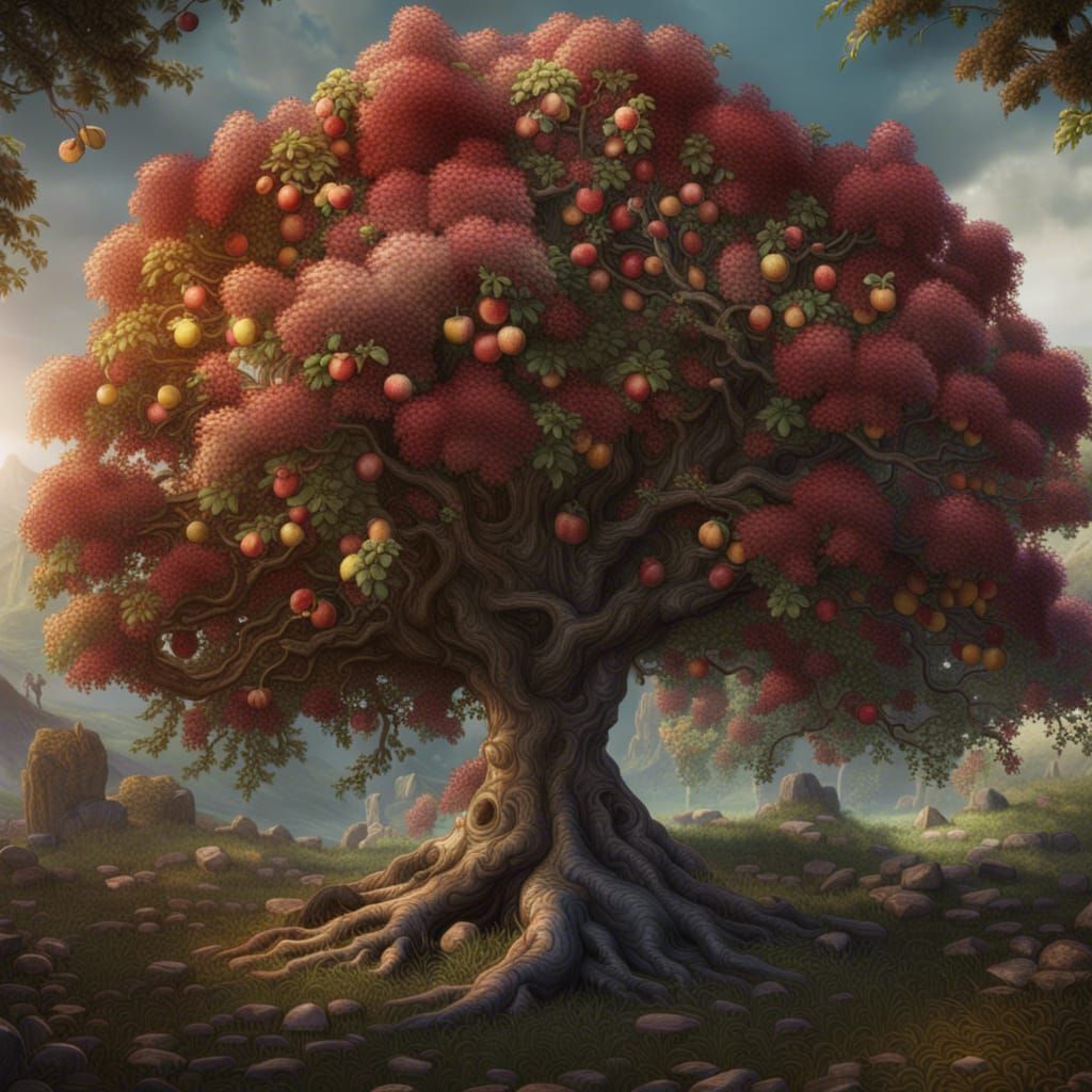 Detailed Apple Tree Matte Painting in 8K
