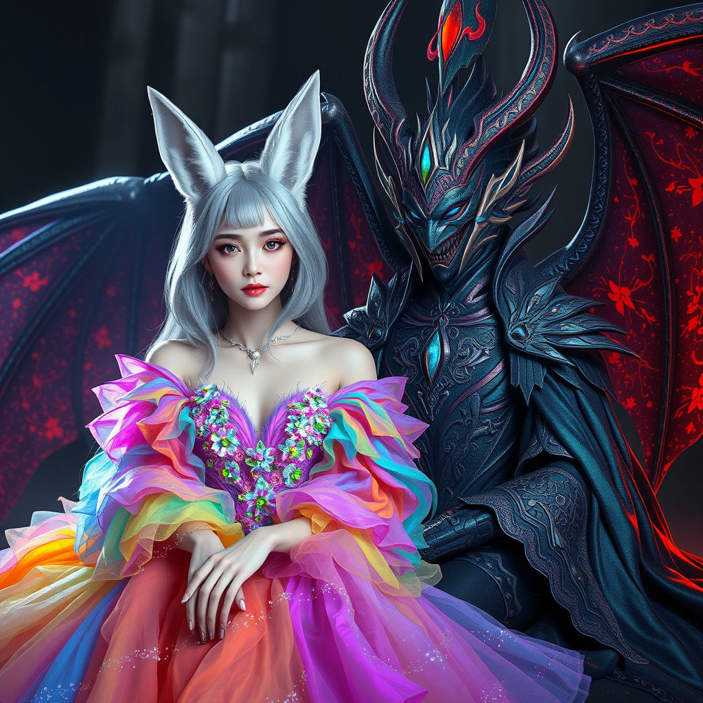 Rainbow Vampire Queens: A Digital Matte Painting