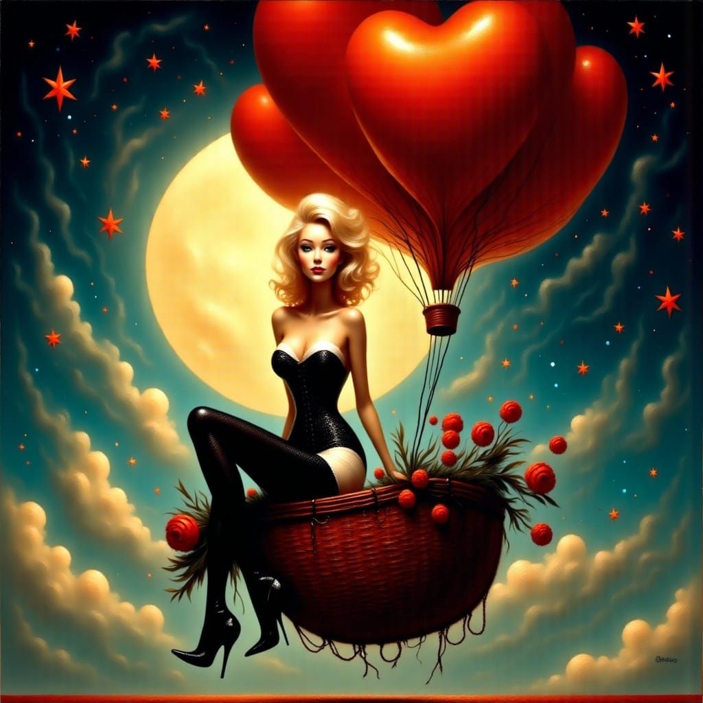 <lora:Black Theater:1.0> A smiling pin-up woman with blonde ...