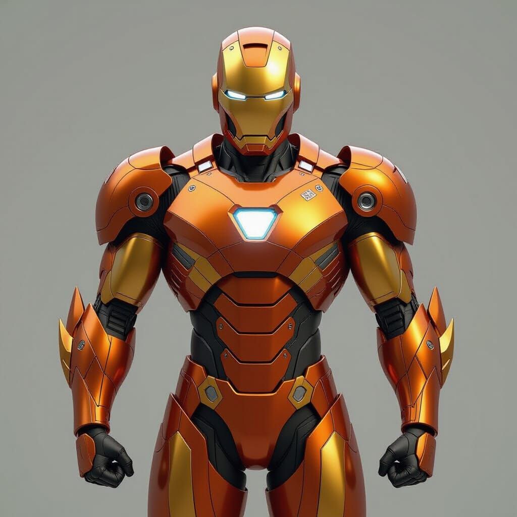 Ironman in Dragon Ball Z Armor in Digital Art Style