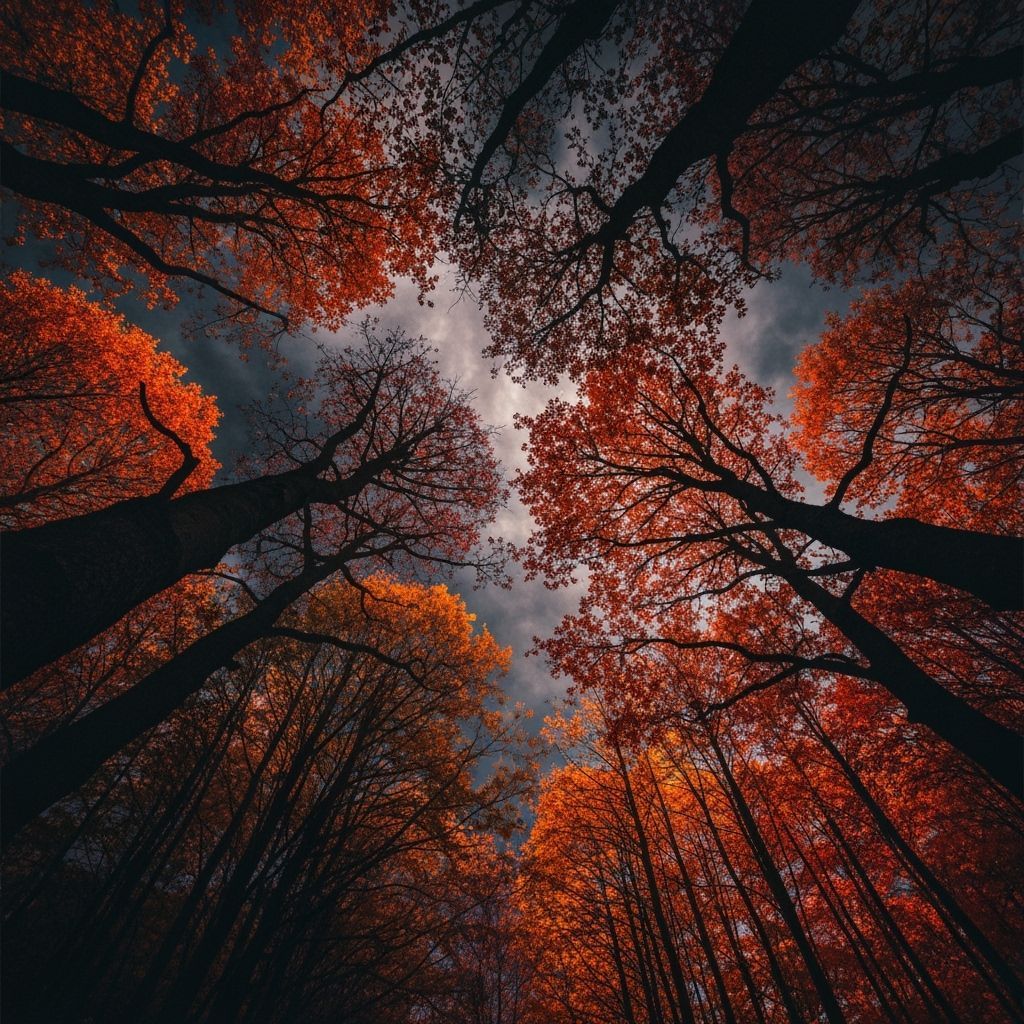 Expressionist Tree in Lightning Storm