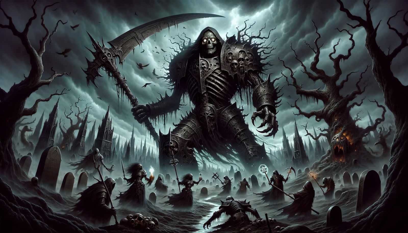 Death Giant in Graveyard, Spectral Warrior