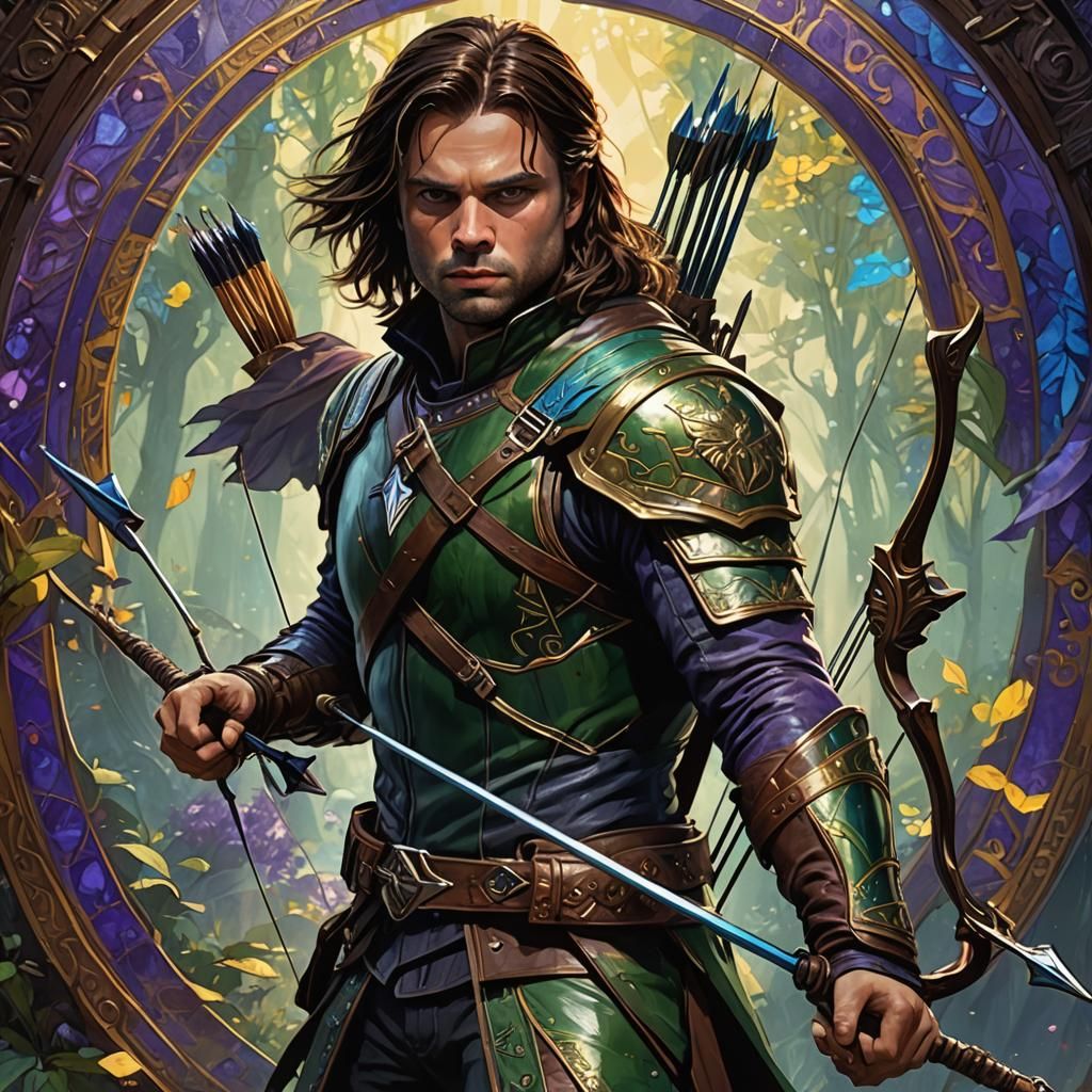 Fantasy Archer in Dark Fantasy Style