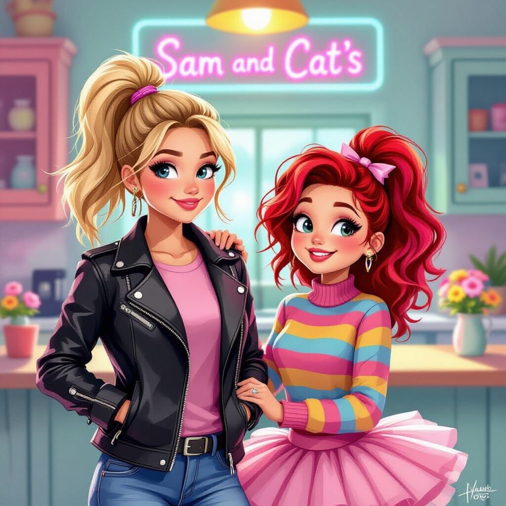 Sam and Cat Teenagers in Whimsical Kitchen