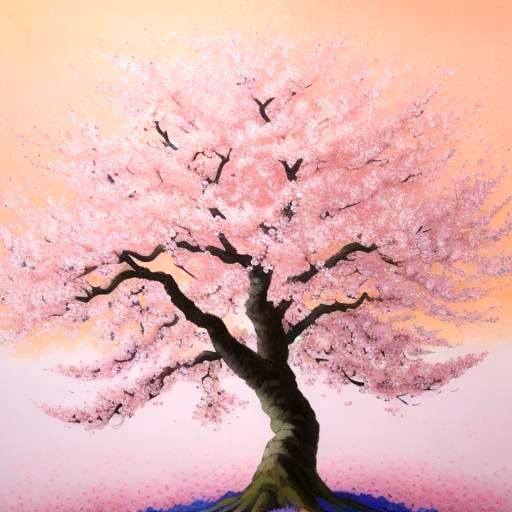 Detailed Close-Up of a Sacred Sakura Tree