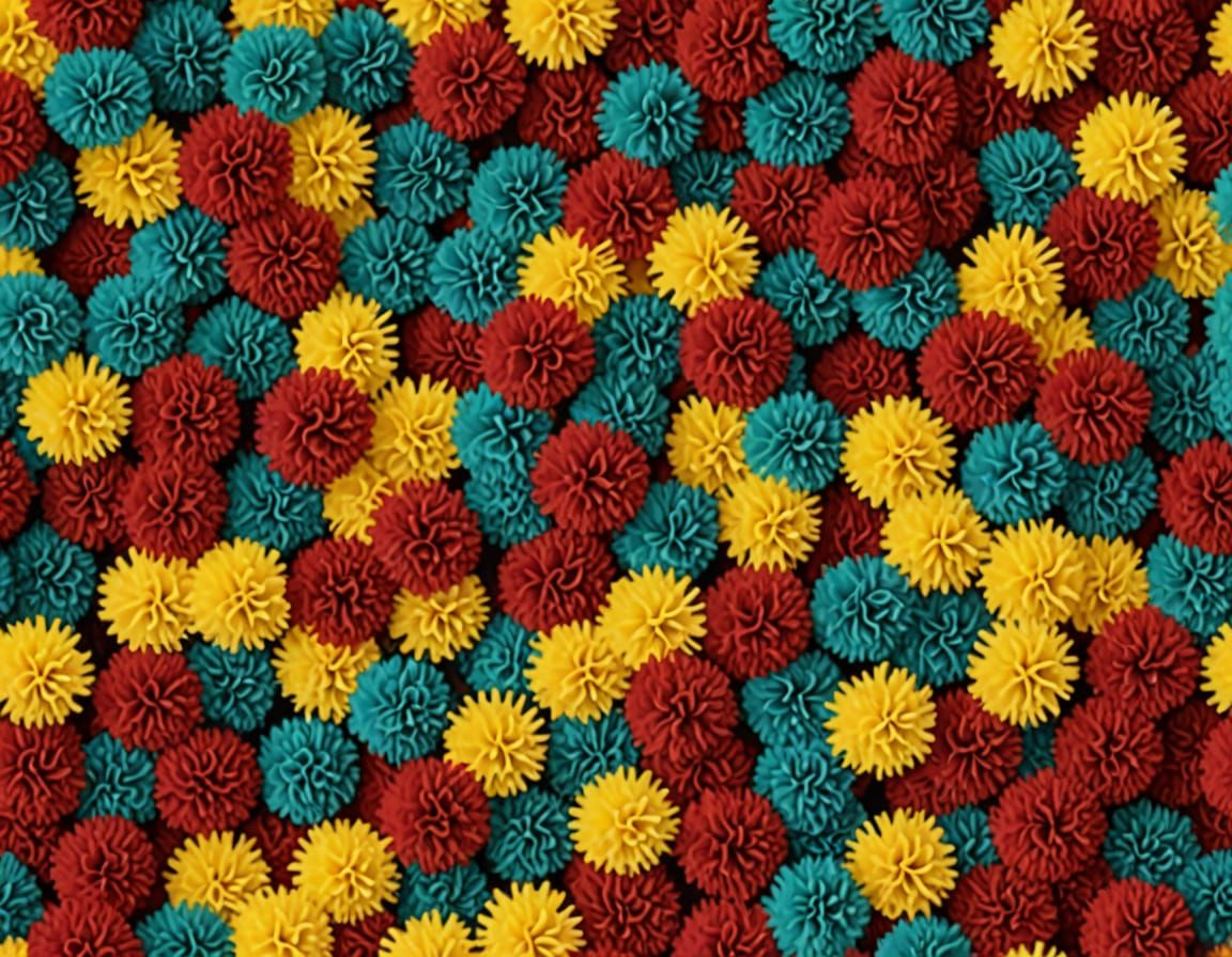 Colorful Pom Pom Pop Art