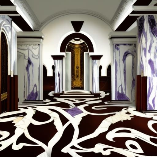 Ornate Roman Interior with Marble and Stucco