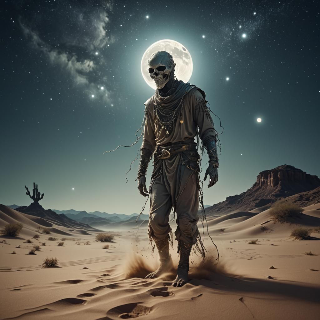 Ethereal Spirit Emerges Under Moonlight: Fantasy Concept Art