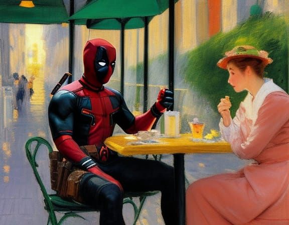 Deadpool's Impressionist Tea Party at Cafe