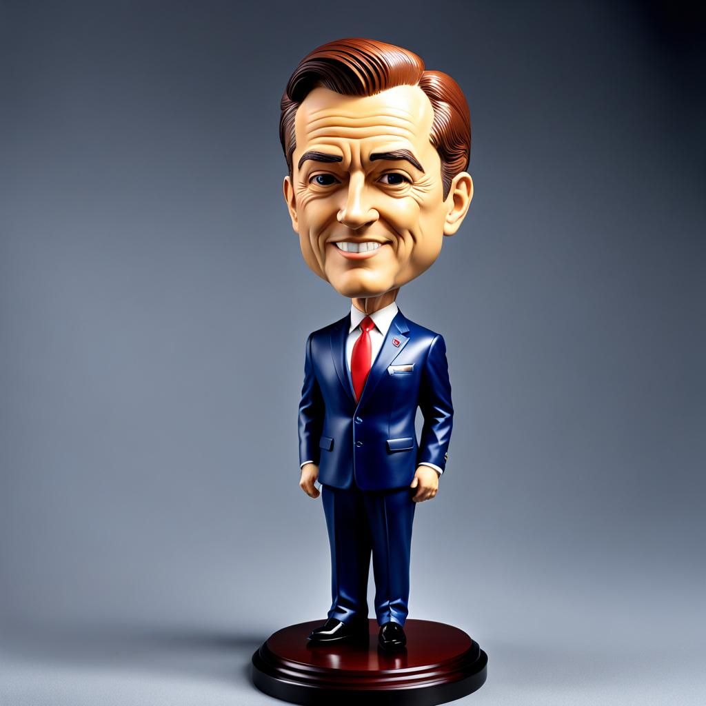 Humorous Bobblehead Politician Cartoon Figure