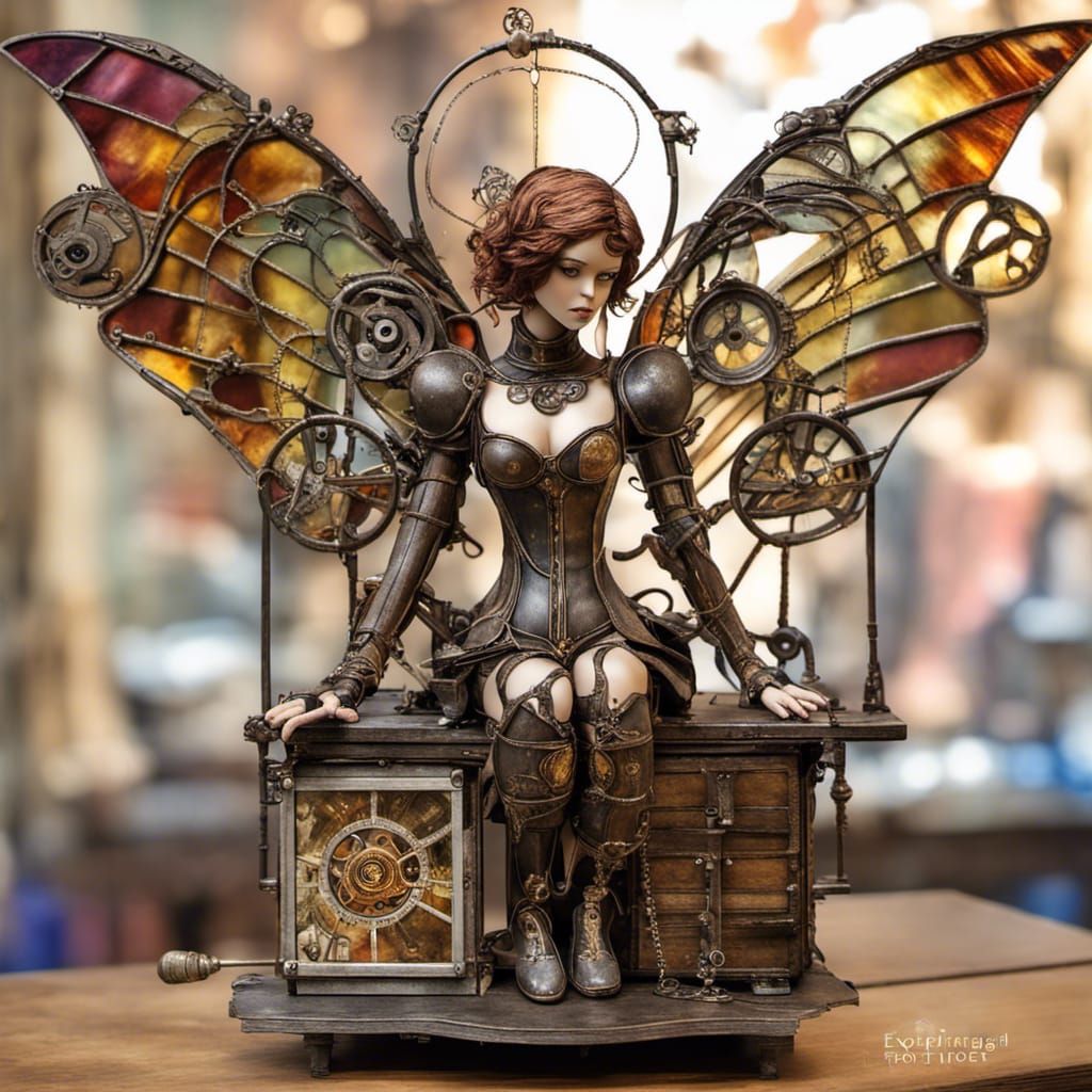 Steampunk Automaton Angel in Workshop