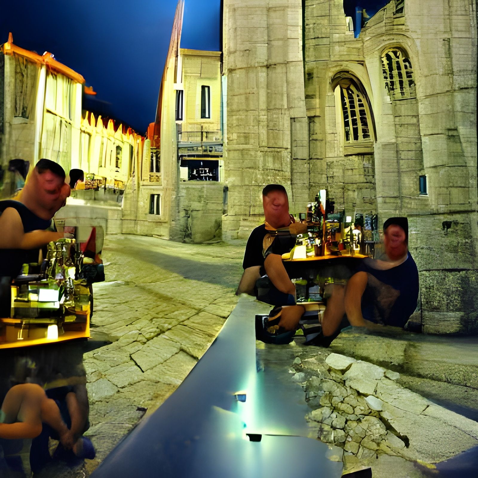 Drinking Scene in Small Town Trogir, Croatia