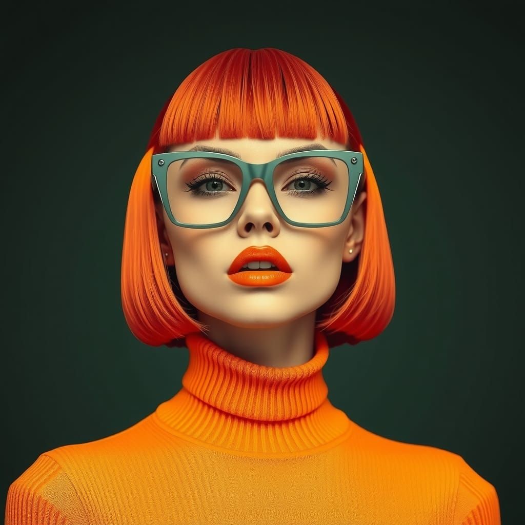 Futuristic Woman with Geometric Glasses in High Fashion