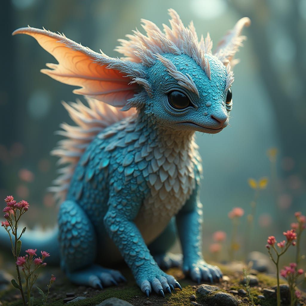Mystical Creature in Dreamlike Digital Art Style