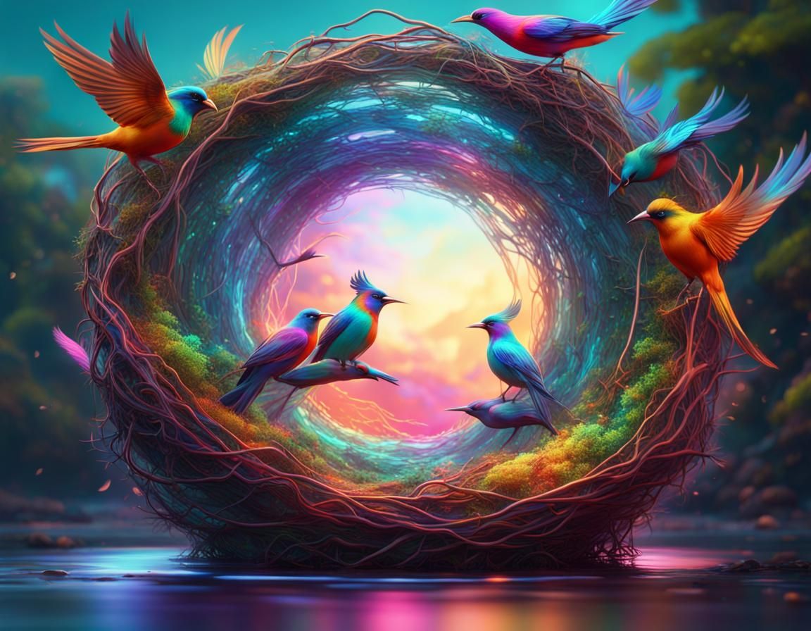 Holographic Nest with Exotic Birds in Unrealistic Landscape