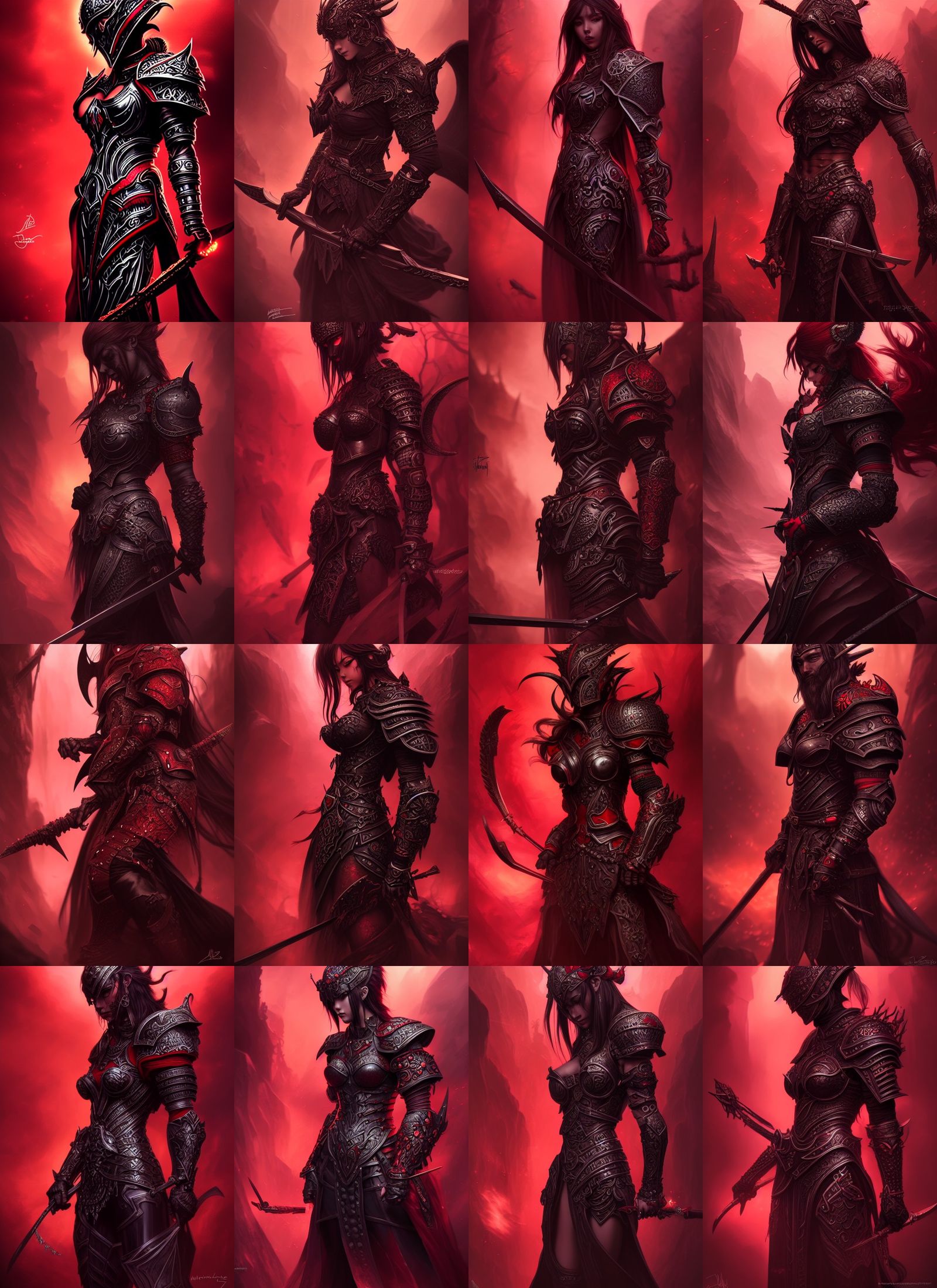 Dark Fantasy Dwarf Warrior in Detailed Armor