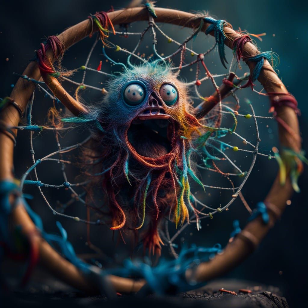Monster in Dreamcatcher: Hyperrealistic Cinematic Photograph...