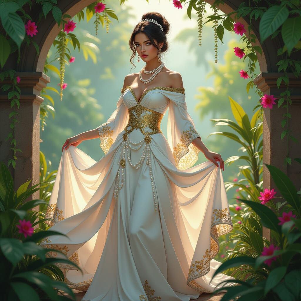 Majestic Woman in Gown Fantasy Concept Art