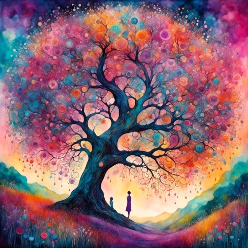 Forest of Dreams: A Vibrant Pastel Landscape