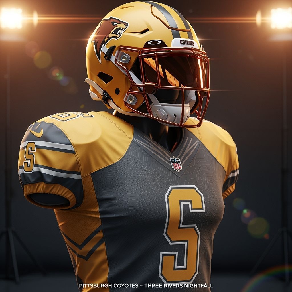 Pittsburgh Coyotes Football Uniform: Three Rivers Nightfall