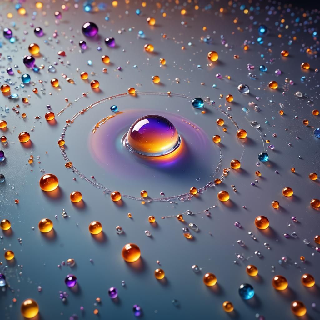 Frosted Crystal Soup Bubble: Hyper-Realistic Digital Art