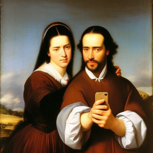 Baroque Selfie: A Couple's Portrait