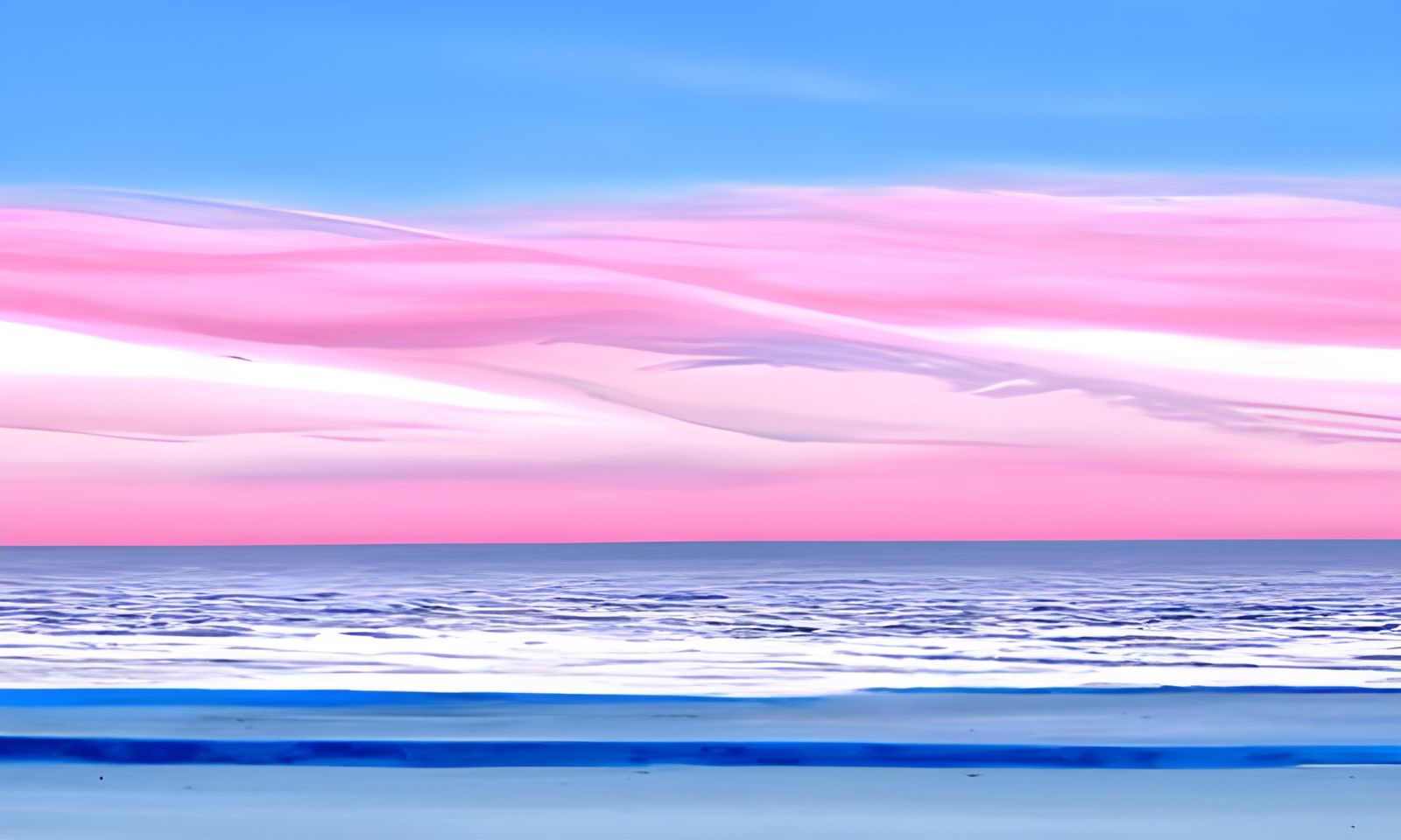 Vibrant Minimalist Beach Scene in 4K