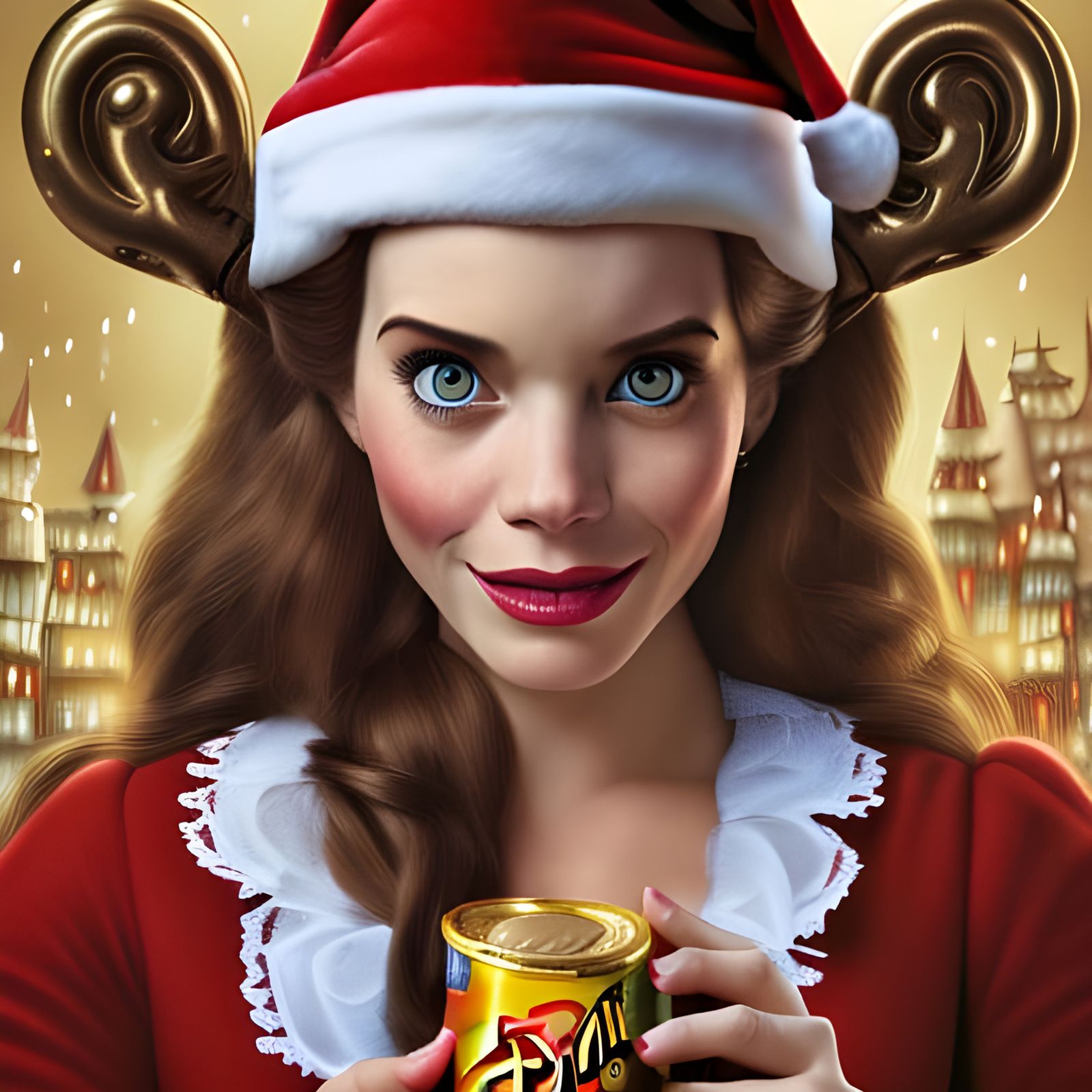 Belle's Pringle Portrait: A Hyperrealistic Christmas Masterp...