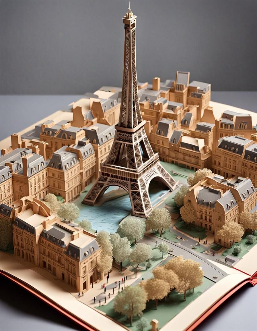 Eiffel tower pop-up book