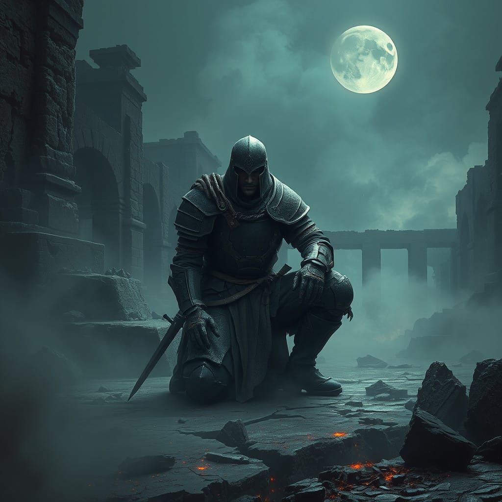 Shattered Warrior in Ancient Mystic Ruins