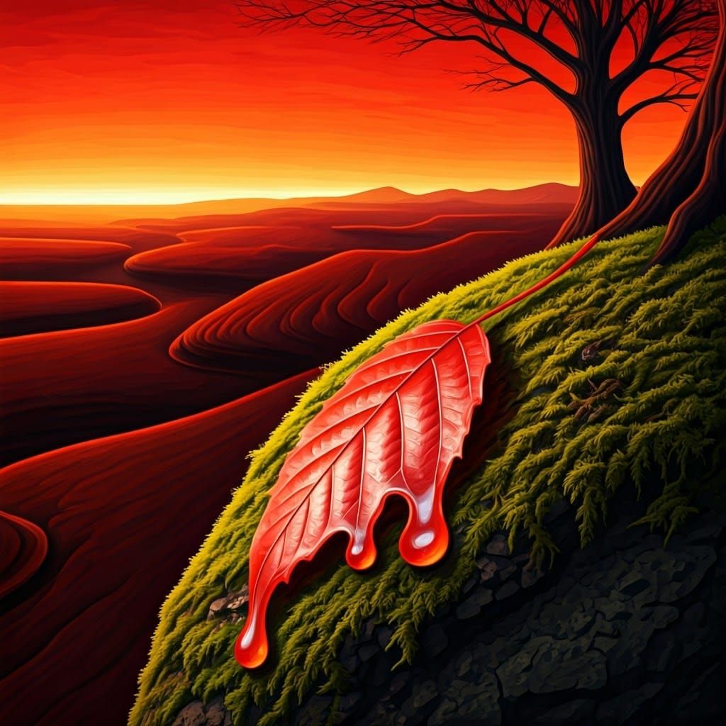 Surreal Autumn Landscape Inspired by Dalí and Miró