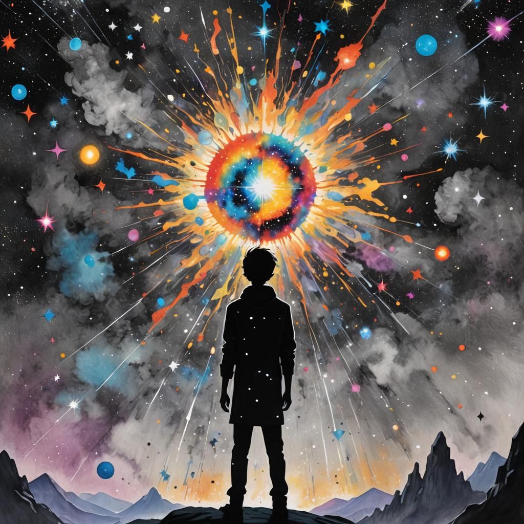 Epic Sci-Fi Cover Art: Silhouette Casting Spell