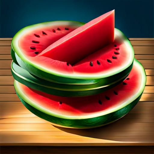 AI Generated Watermelon Still Life